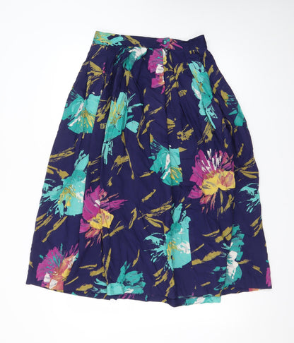 Richards Women’s Multicoloured Floral Cotton A-Line Midi Skirt Size 12