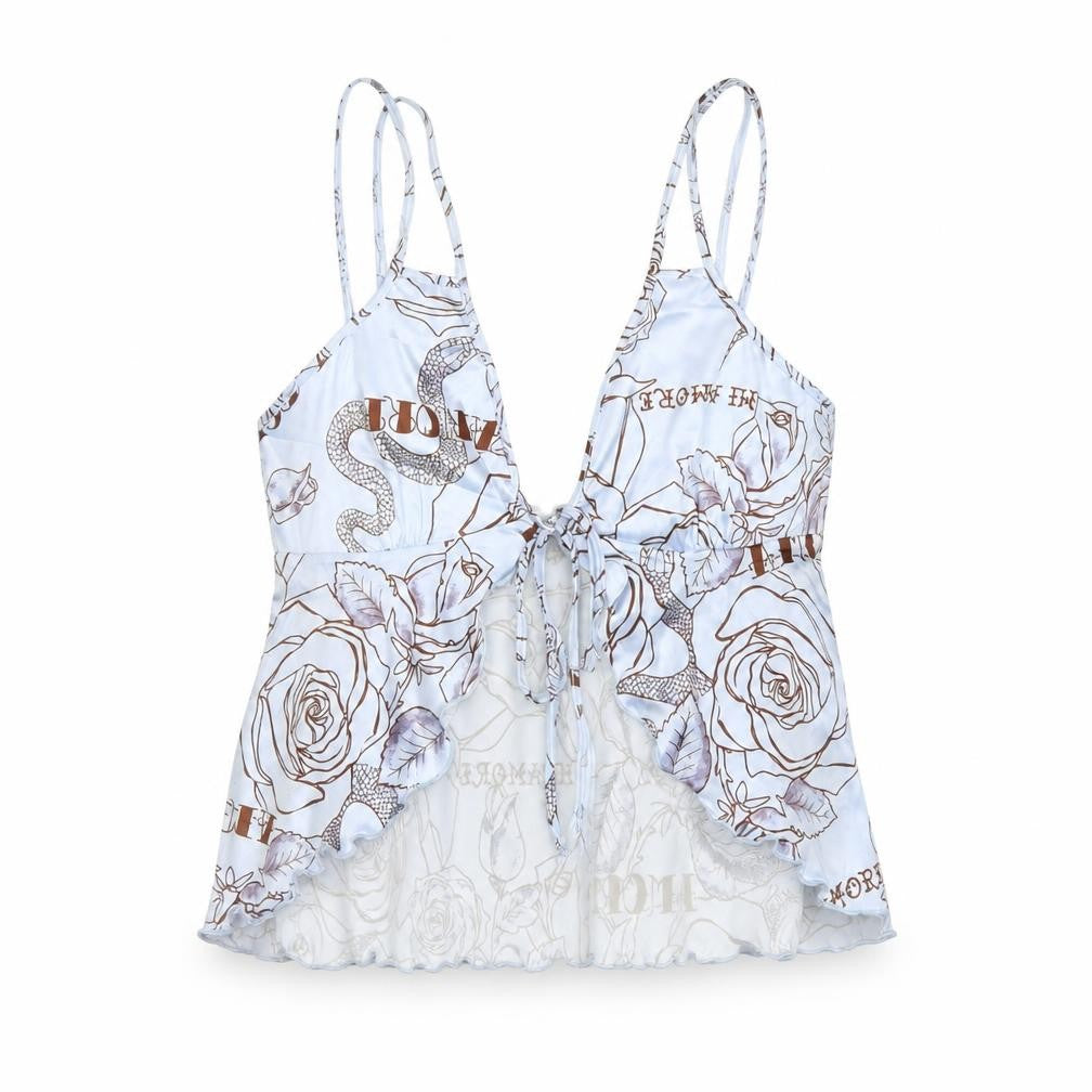 ASOS DESIGN Women's Blue Floral Camisole Top Size 10
