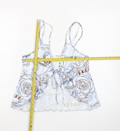 ASOS DESIGN Women's Blue Floral Camisole Top Size 10