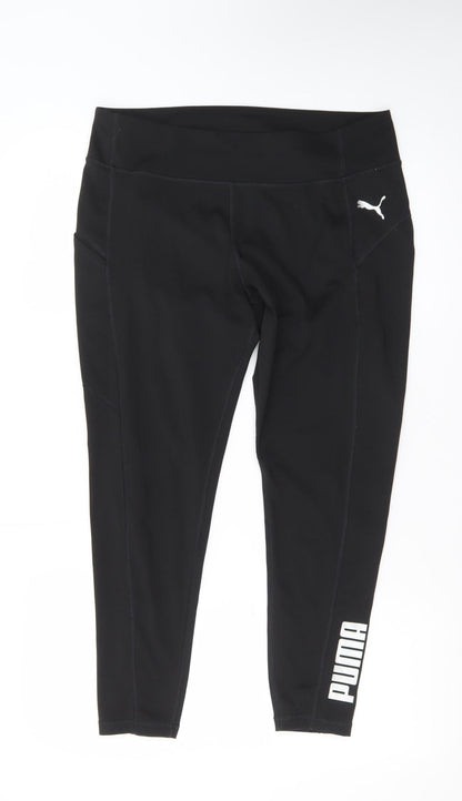 Puma Womens Black L Ankle Leggings Stretch Athleisure Gymwear
