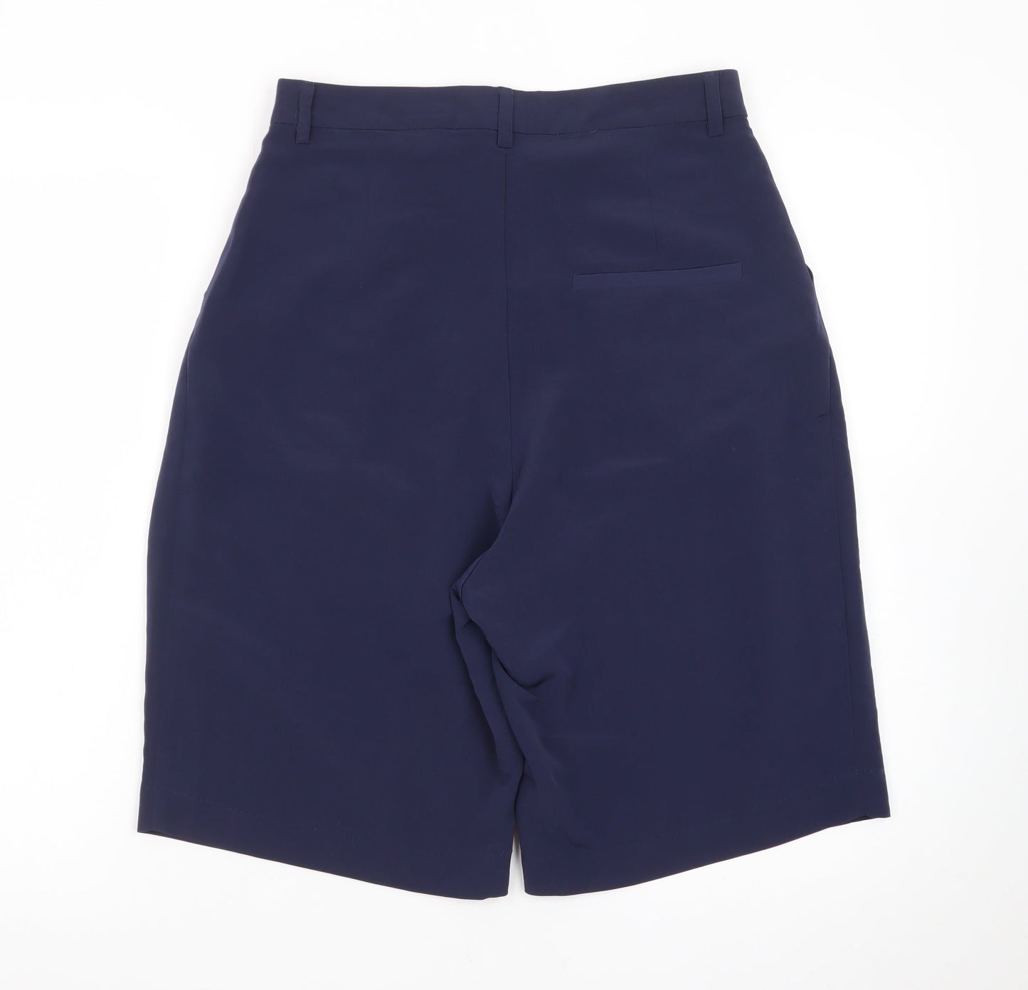 H&M Women Blue Size 10 Bermuda Pleated High Rise Shorts