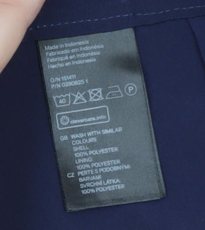 H&M Women Blue Size 10 Bermuda Pleated High Rise Shorts