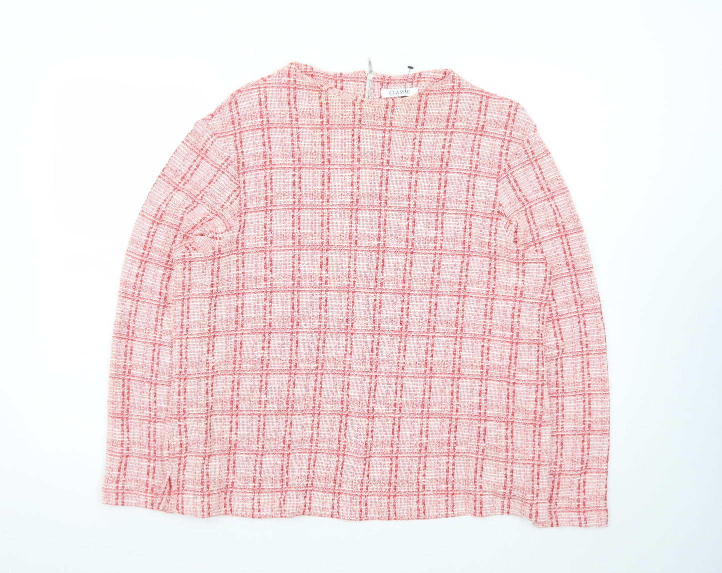Marks and Spencer Women Pink Check Woven Long Sleeve Blouse Size 18