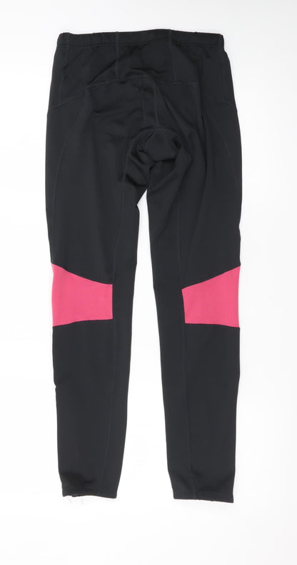 New Balance Women's Black Pink Ankle Leggings Small Stretch Zip Detail
