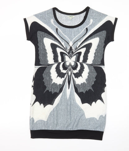 Culture Women's Multicoloured Butterfly Graphic T-Shirt Dress Size 8