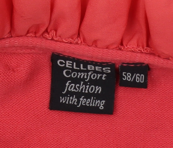Cellbes Women’s Pink Ruffle Edge Open Cardigan Size 30