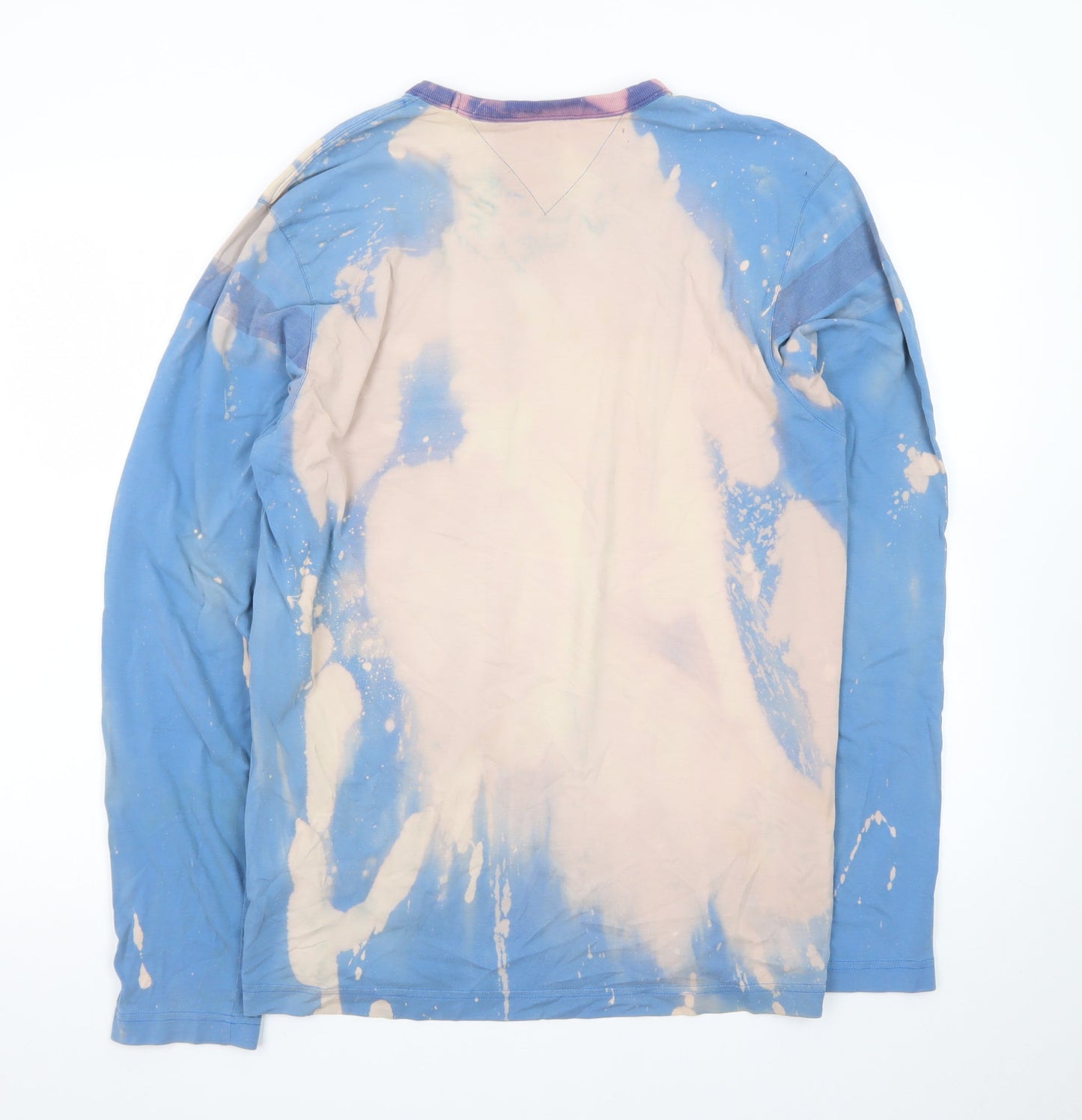 Tommy Hilfiger Men's Blue Long Sleeve Tie Dye Cotton T-Shirt Size L