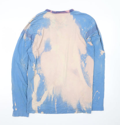 Tommy Hilfiger Men's Blue Long Sleeve Tie Dye Cotton T-Shirt Size L