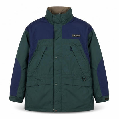 GS Gold Men's Green Waterproof Parka Jacket Large Nylon Outdoor Zip