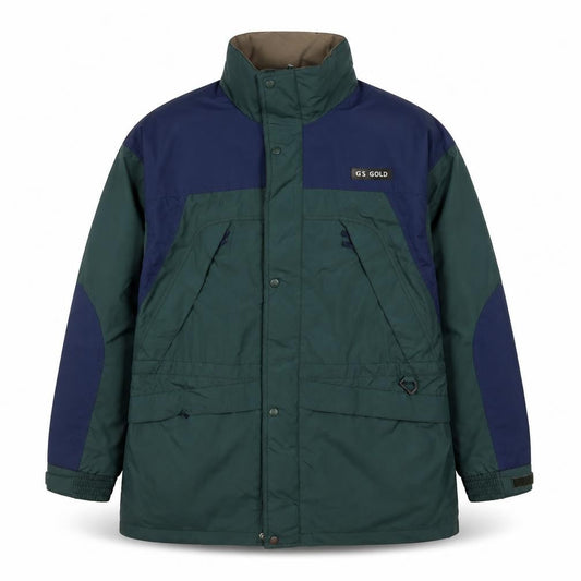 GS Gold Men's Green Waterproof Parka Jacket Large Nylon Outdoor Zip