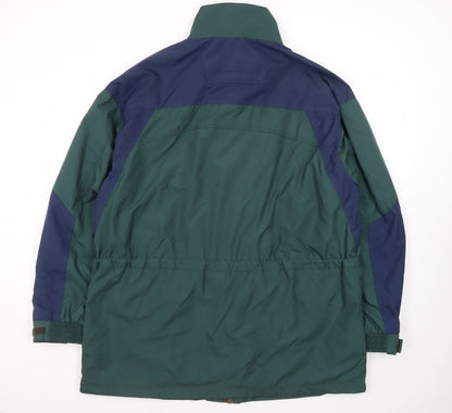 GS Gold Men's Green Waterproof Parka Jacket Large Nylon Outdoor Zip