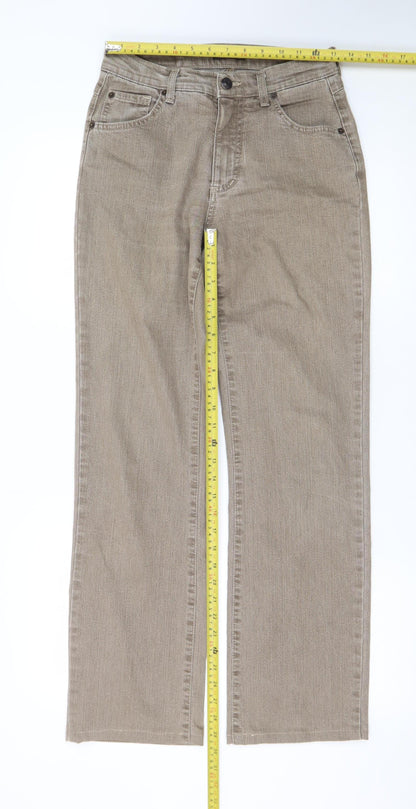 Angels Women Beige Straight Leg Jeans Size 36 Regular Fit Mid Rise