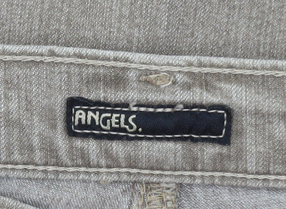Angels Women Beige Straight Leg Jeans Size 36 Regular Fit Mid Rise