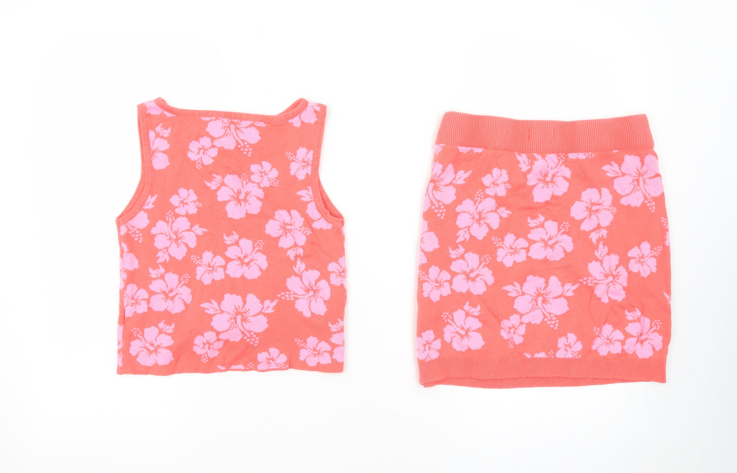 Class Teens Pink Floral Cotton Cropped Tank Top L