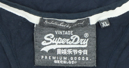 Superdry Womens Blue Beaded Racerback Tank Top XL
