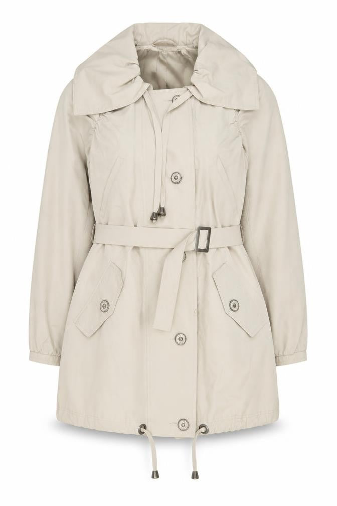 Savida Women’s Beige Size 10 Trench Coat Belted Mid-Length