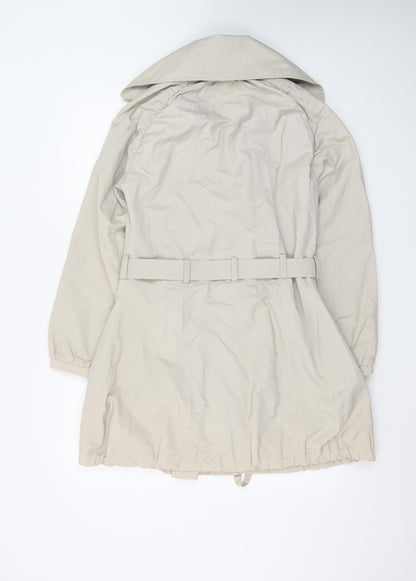 Savida Women’s Beige Size 10 Trench Coat Belted Mid-Length