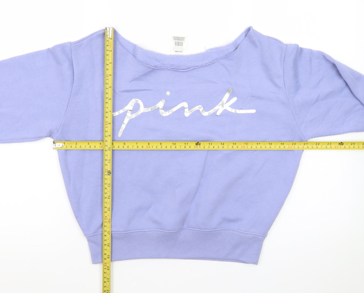 Victoria's Secret PINK Women's Lilac Pullover Sweatshirt Size S Off-Shoulder