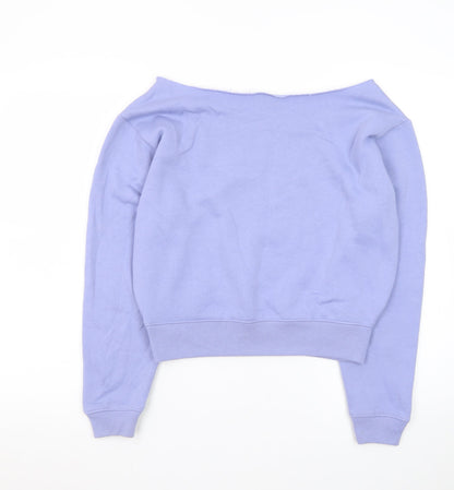 Victoria's Secret PINK Women's Lilac Pullover Sweatshirt Size S Off-Shoulder