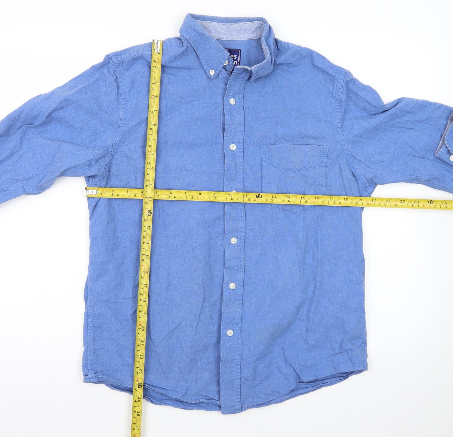 Charles Wilson Men's Blue Medium Oxford Button-Down Shirt