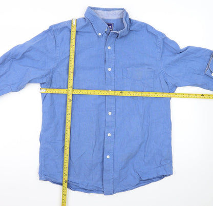 Charles Wilson Men's Blue Medium Oxford Button-Down Shirt