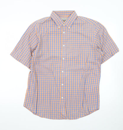 Marks and Spencer Men’s Multicoloured Check Cotton Short Sleeve Shirt M