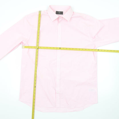 Marks and Spencer Men's Pink Regular Fit Long Sleeve Dress Shirt 17in