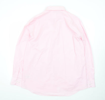 Marks and Spencer Men's Pink Regular Fit Long Sleeve Dress Shirt 17in