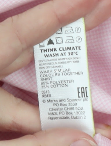 Marks and Spencer Men's Pink Regular Fit Long Sleeve Dress Shirt 17in