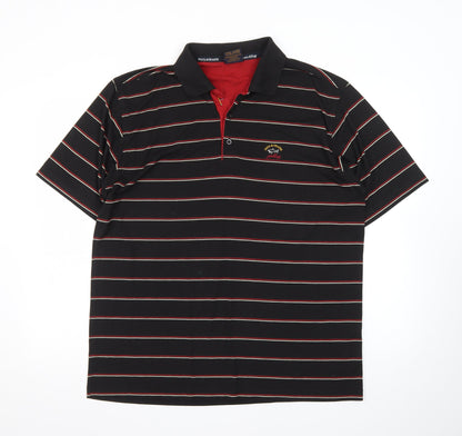 Paul & Shark Men's Black Striped 100% Cotton Polo Shirt XXL