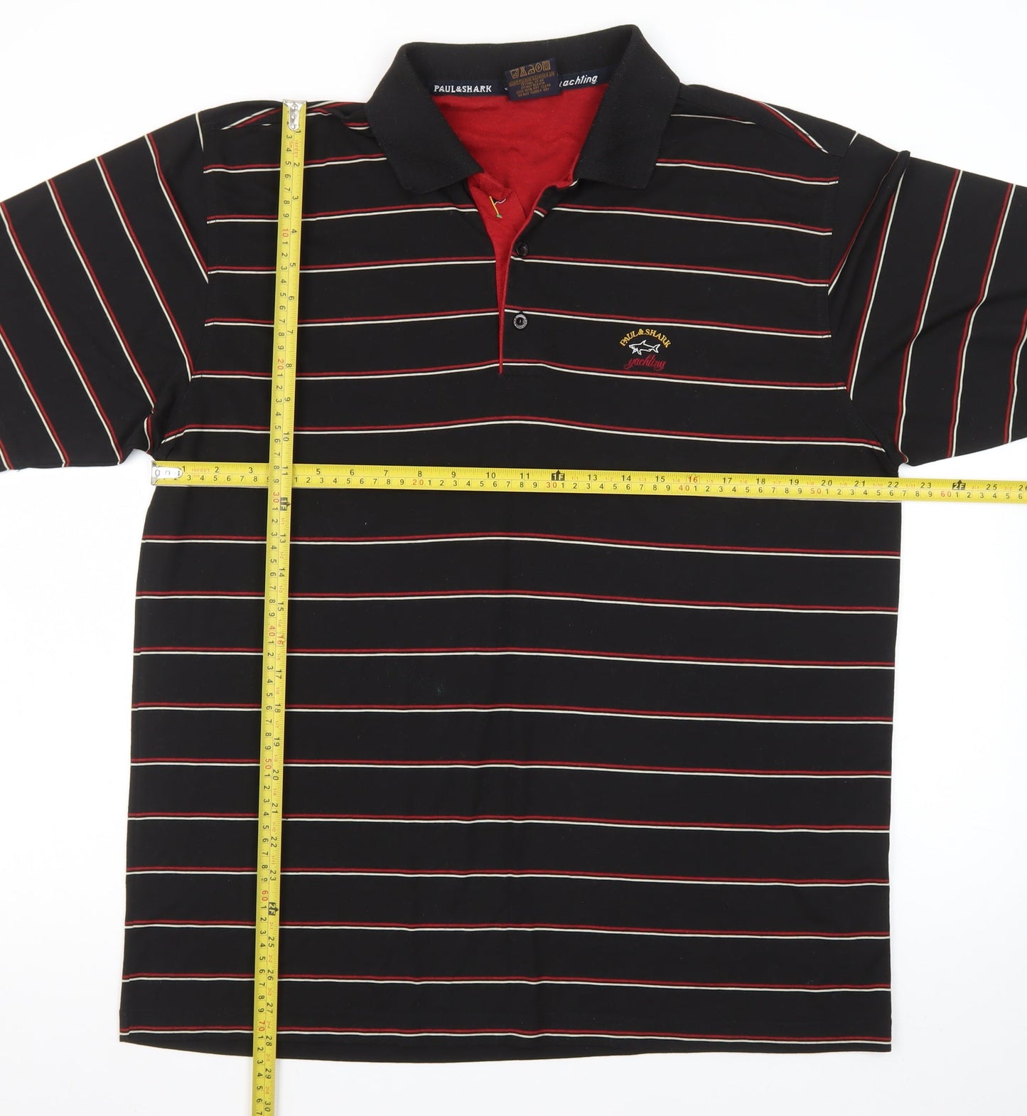 Paul & Shark Men's Black Striped 100% Cotton Polo Shirt XXL