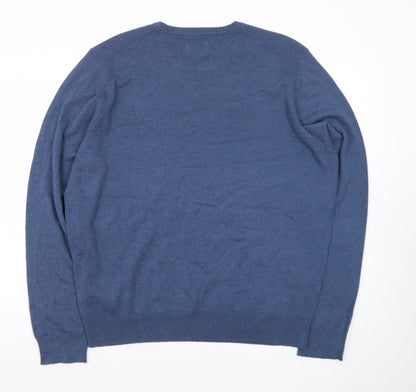 Farah Men's Blue 2XL Cotton Crew Neck Pullover Jumper