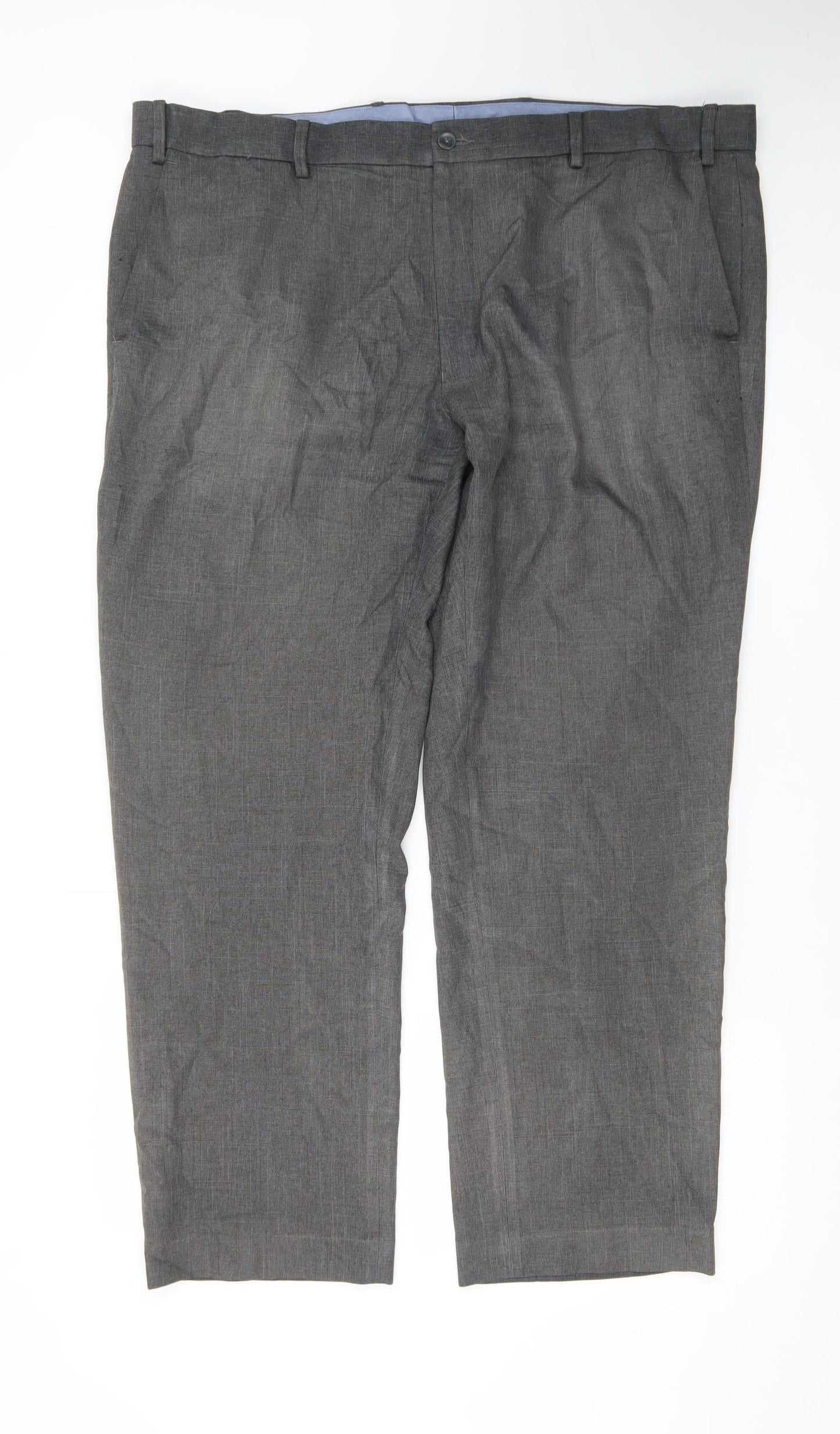 Marks and Spencer Men's Grey 42in Waist Dress Trousers Short Leg