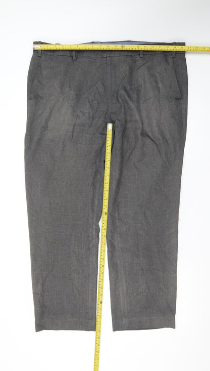 Marks and Spencer Men's Grey 42in Waist Dress Trousers Short Leg