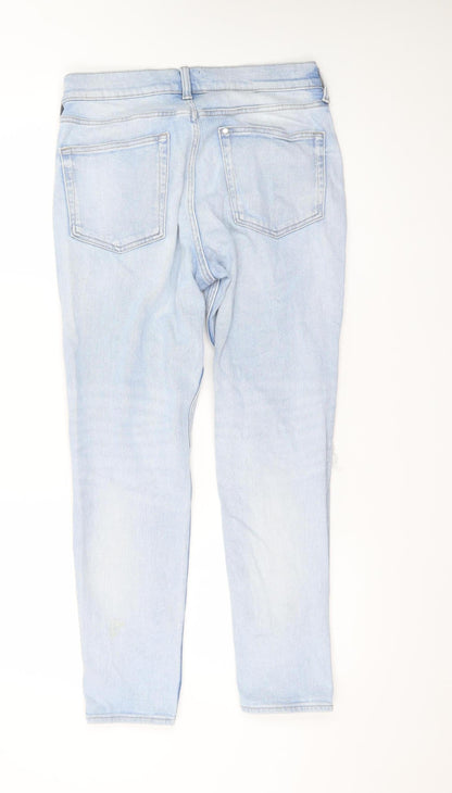 H&M Women’s Blue Skinny Fit Distressed Stretch Jeans Size 4