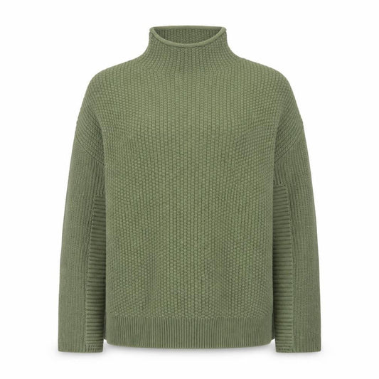 Jones New York Women Green L Roll Neck Knit Jumper Cotton Blend