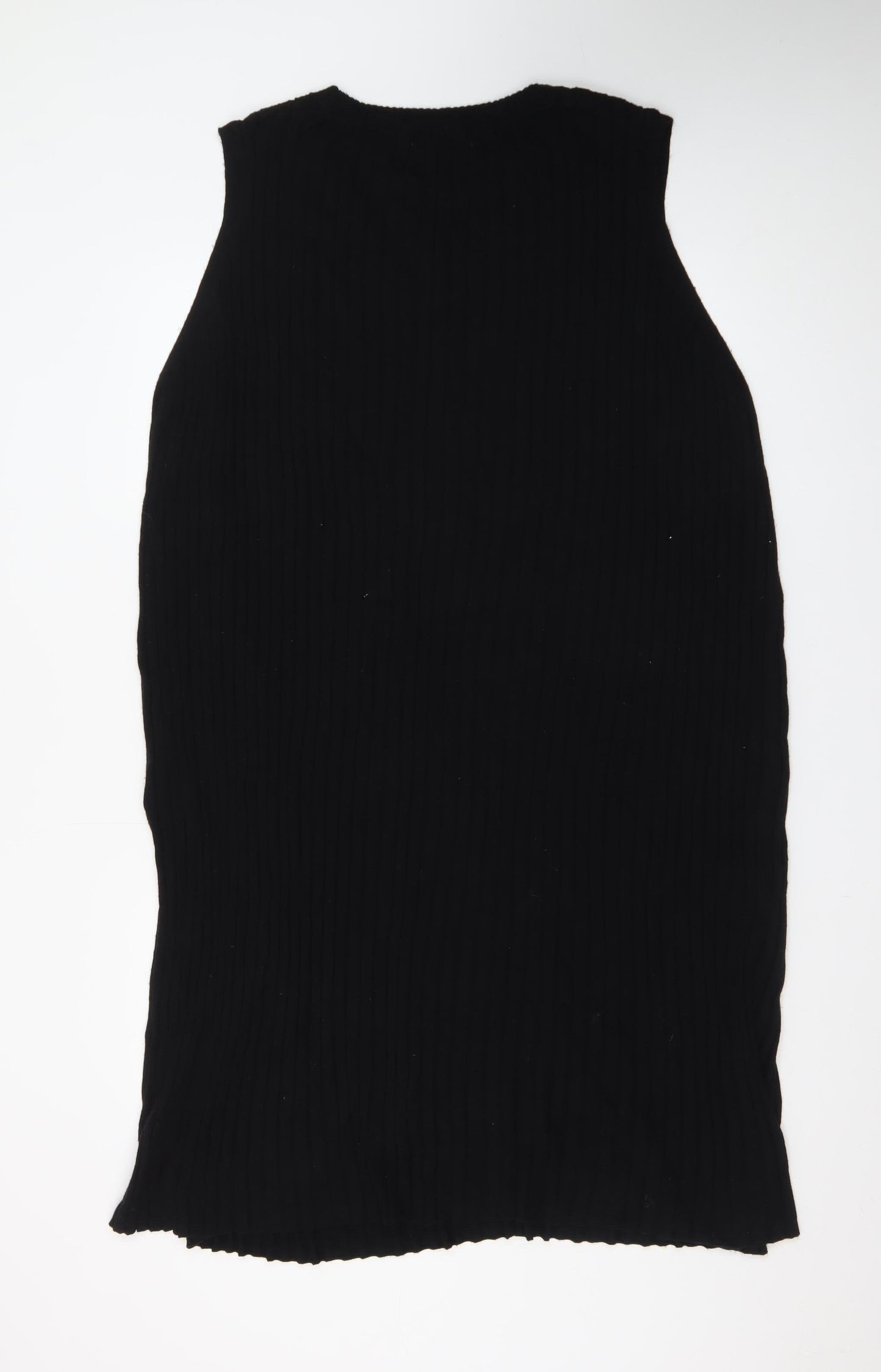 H&M Women Black Plus Size 16 Sleeveless Knit Shift Dress