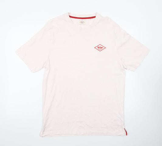 Lee Cooper Men's Beige XL Classic Cotton Crew Neck T-Shirt
