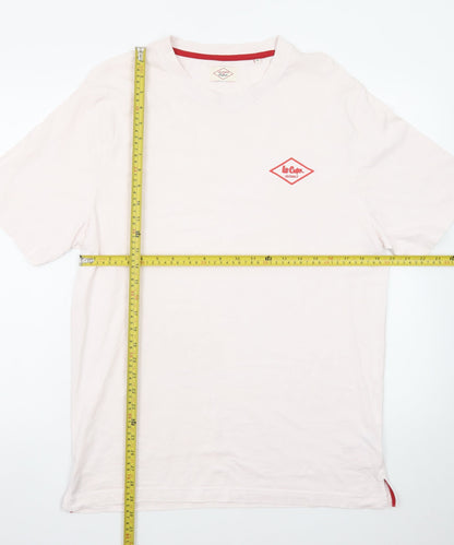 Lee Cooper Men's Beige XL Classic Cotton Crew Neck T-Shirt