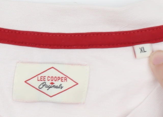 Lee Cooper Men's Beige XL Classic Cotton Crew Neck T-Shirt