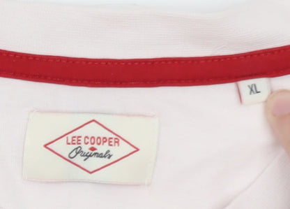 Lee Cooper Men's Beige XL Classic Cotton Crew Neck T-Shirt