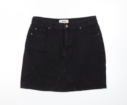 New Look Women’s Black Denim Short Skirt Size 14