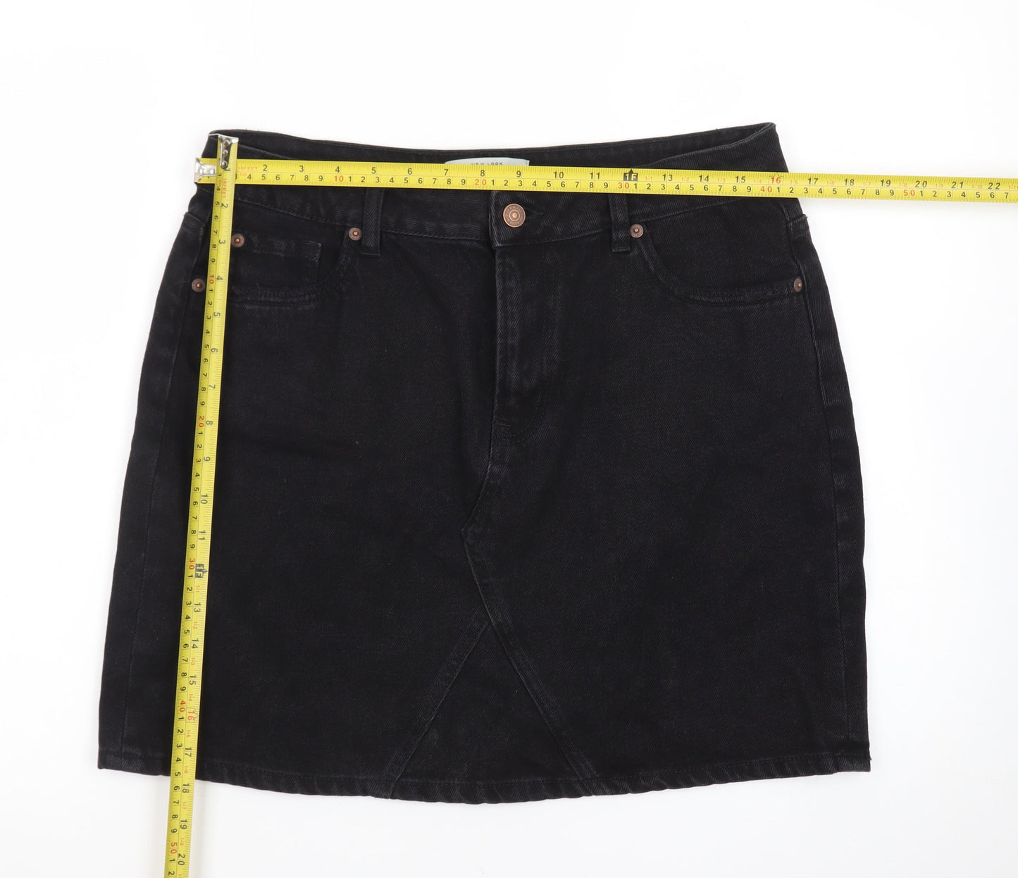 New Look Women’s Black Denim Short Skirt Size 14