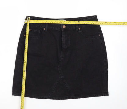 New Look Women’s Black Denim Short Skirt Size 14