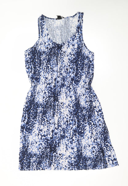 H&M Women Blue Animal Print Tank Dress Size 12
