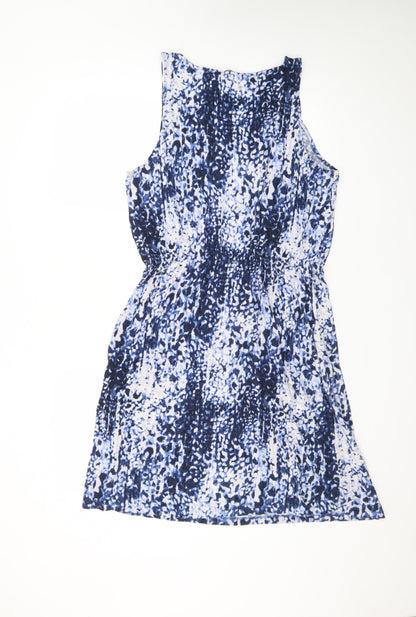 H&M Women Blue Animal Print Tank Dress Size 12