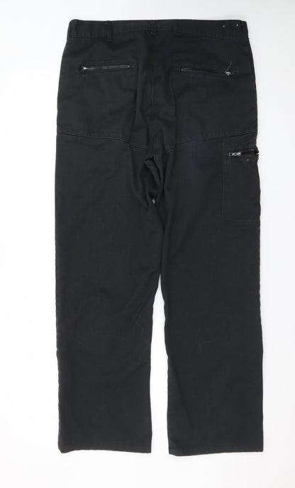 Dickies Men's Black 34R Cargo Workwear Trousers