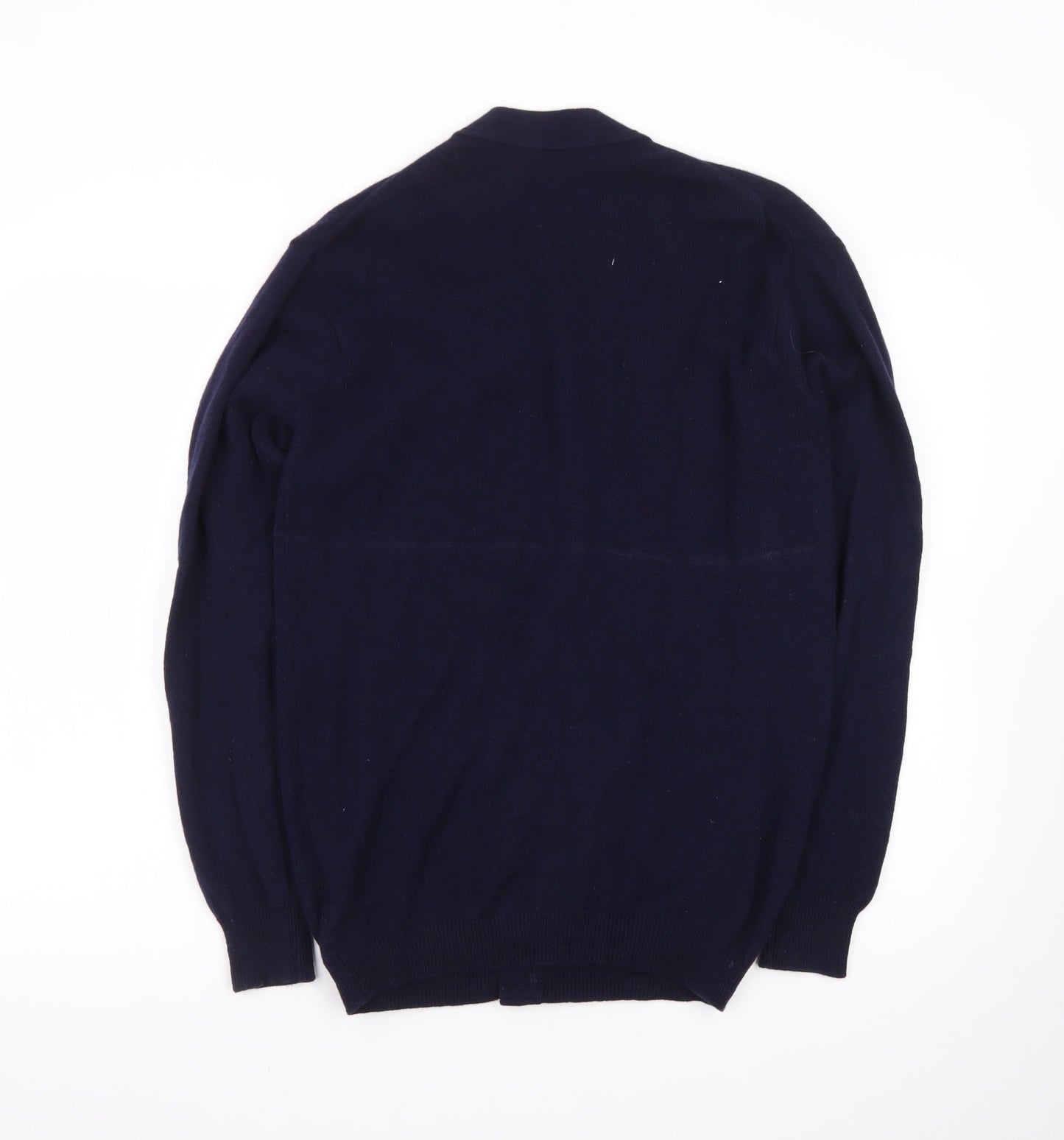 Lyle & Scott Men's Blue Wool V-Neck Cardigan Size L