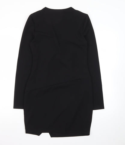 Boohoo Women’s Black Size 12 Bodycon V-Neck Mini Dress