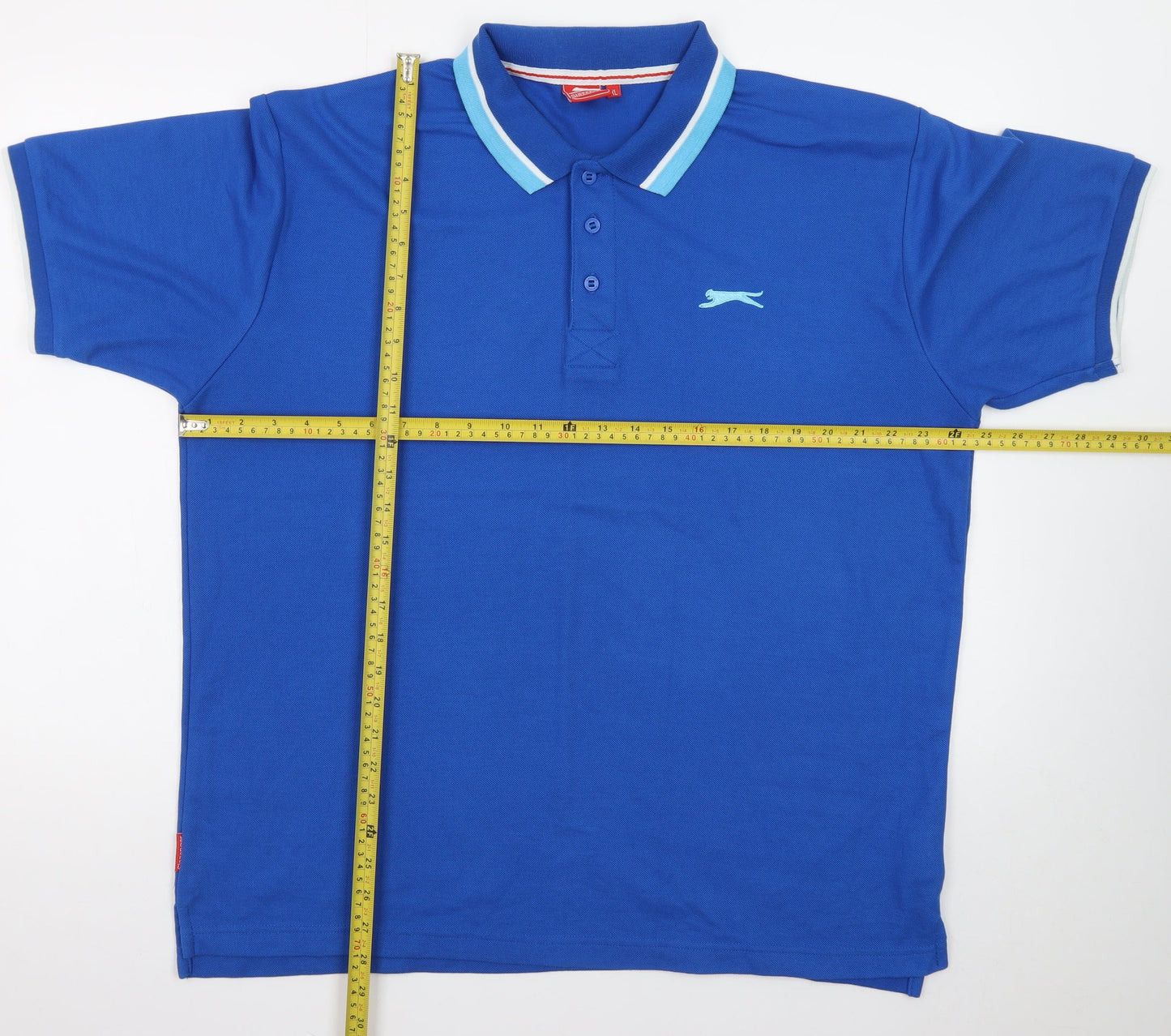 Slazenger Men's Blue XL Short Sleeve Polo Shirt
